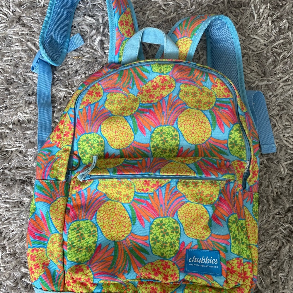 Chubbies Pineapple Print Backpack - Blue And Yell… - image 1